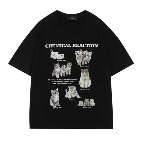 Harajuku Kawaii Y2K Cat Oversized T-Shirt for Women - Korean Fashion - Image 5