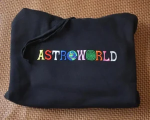 Astroworld Embroidered Rainbow Hoodie – “Wish You Were Here”