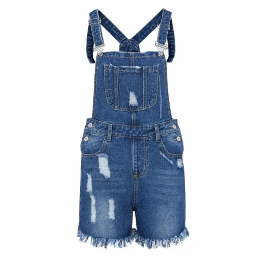 kf S2164678d6ec948409f398bf212fbb7c2E Sexy Ripped Hole Denim Overalls Women 2023 Summer Jumpsuit Female One Piece Jeans Playsuit Straps Shorts