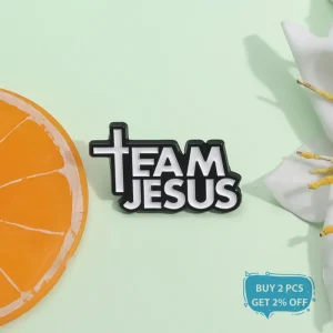 Team Jesus Enamel Pin | Christian Faith Pray God Brooch | Religious Lapel Pin for Clothing, Bags & Accessories