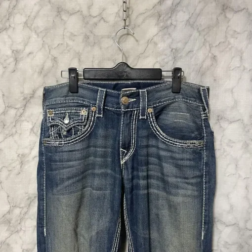 kf S25e45c21c9ea452aa0dcb9dd0a5c172aI Harajuku Y2K New True religion High Waist Straight Leg Wide Leg Jeans Cargo Jeans Denim Black