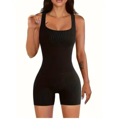 kf S2700cda1f53c4d3d95e4bf9b66cc239d1 2024 Sexy Women Jumpsuits Shorts Female Sleeveless Sport Romper Bodysuits Summer Yoga Playsuits Skinny Gym Fitness