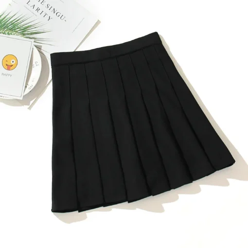 kf S28cb0af417d940e5b21c96dca398a9808 High Waist Pleated Kawaii Harajuku Skirts Women Girls Lolita A line Sailor Large Size Preppy School