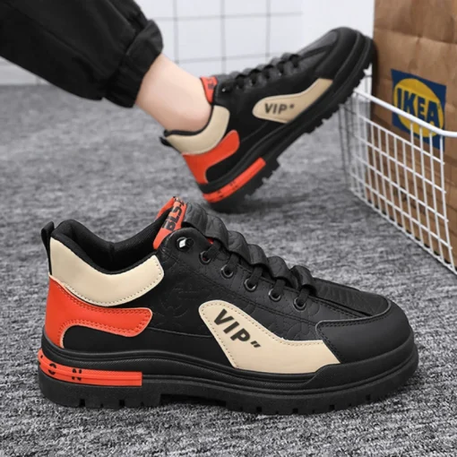 kf S2ed57d69e3f04582841fdb3ea46185c0V 2024 New Shoes for Men Comfortable Lace Up Flat Men s Casual Shoes Outdoor Male Sneakers