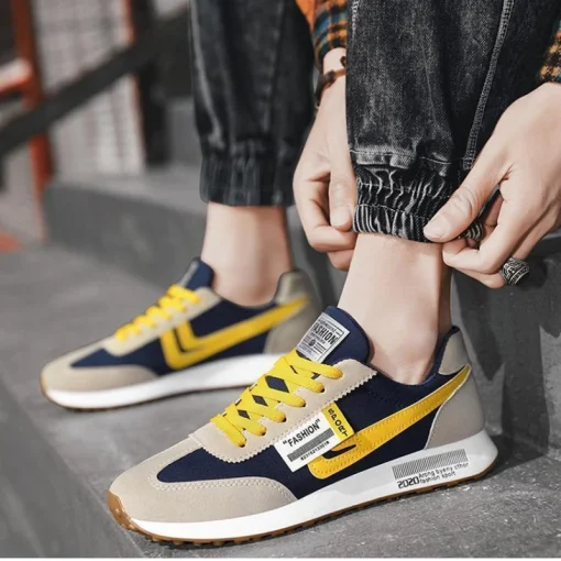 kf S36492120bf184ea287a3c22f24a78938I Men Causal Light Fashion Sneakers Man Autumn New Lace up Flats Outdoors Mesh Breathable Casual Shoes