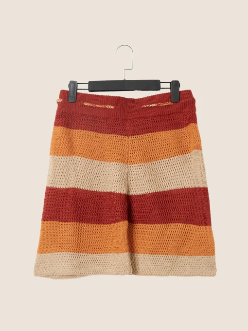 Men's Color-Block Woolen Yoga Shorts Fashion Knitting Summer Male - Image 3