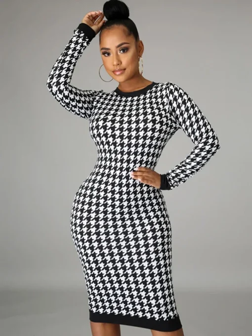 Mooyufon Women’s Long Sleeve Midi Dress – Hollow Out Bodycon, Sexy & Elegant Autumn Winter 2023 - Image 3