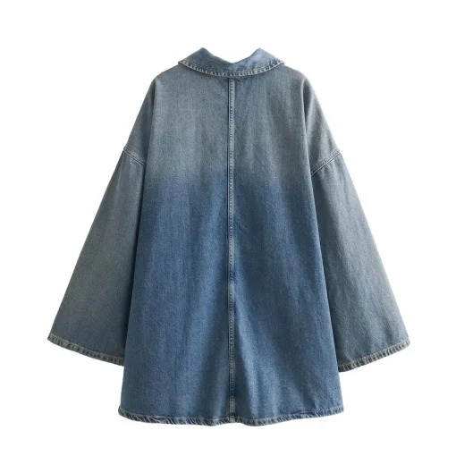 kf S39748d1005f84babb4b0c35c96feed38g Women s Autumn and Winter New Fashion Loose A Line Skirt Commuting Casual Lapel Denim Dress