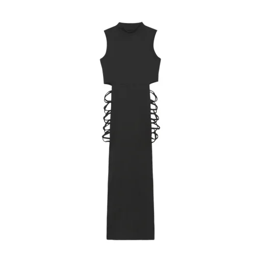 Women's Criss Cross Cut Out Sleeveless Bandage Dress – Elegant & Sexy Black Partywear