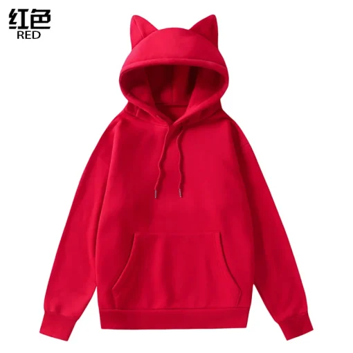 2024 Men's Cat Ears Hoodie - Cute Japanese Pullover Sweatshirt - Image 5