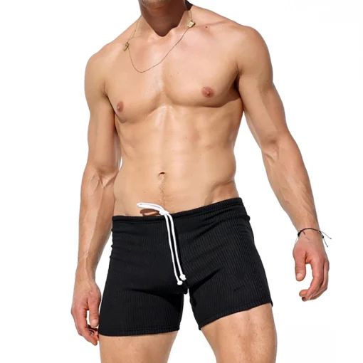 Men's Shorts Summer Solid Color Tight Sexy Workout Jogger - Image 5