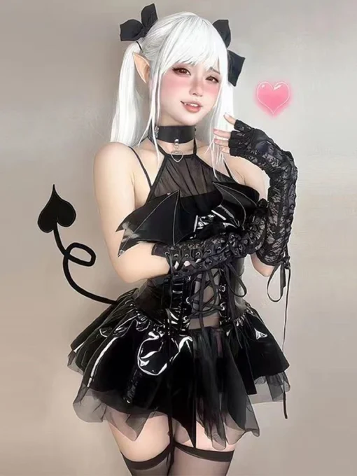 Sexy Cosplay PU Dress – Harajuku Streetwear Grunge Punk Gothic Dress