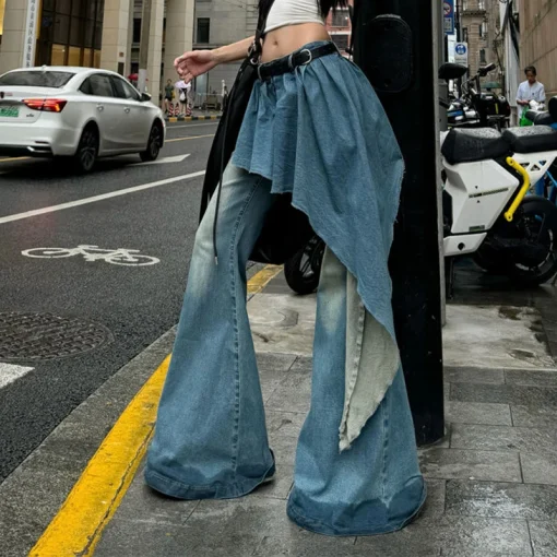 Women's Retro Wide-Leg Skirt-Pants – Fall/Winter 2024 - Image 3