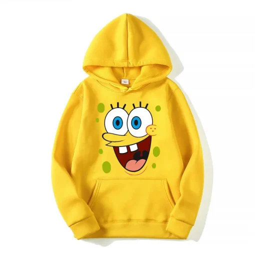 kf S4a40c615f72b4f4ab601ae227b1c74b94 SpongeBob Cartoon Anime Women Hoodie 2024 New Fashion Yellow Men Pullover Tops Spring Autumn Couple Sweatshirt