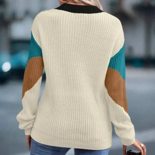 Women's Striped Knit Sweater | Warm Casual Pullover for Autumn & Winter - Image 2