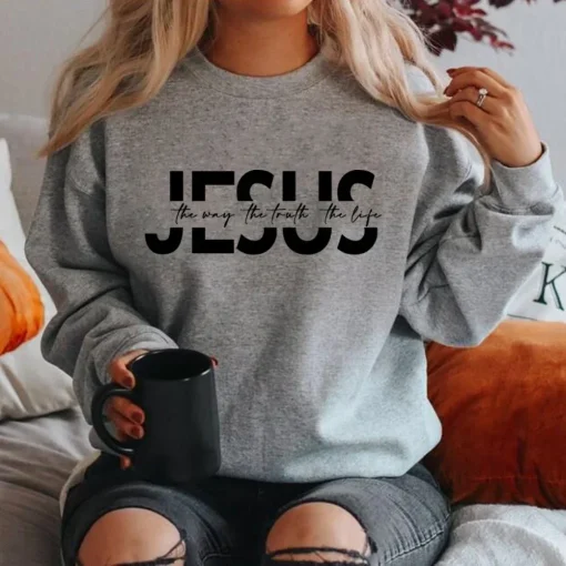 "Jesus The Way The Truth The Life" Women’s Sweatshirt | Christian Hoodie Gift - Image 4