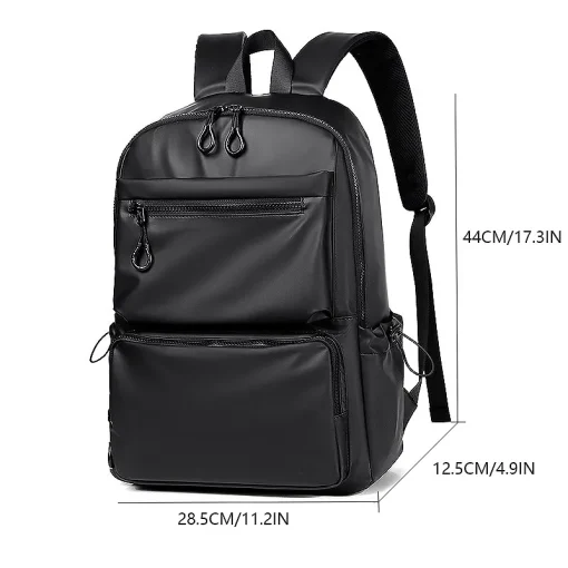 kf S5517a5655c10439b856f541530bd0aa34 A 14 Inch Men s Backpack Large Capacity Travel Leisure Solid Color Pu Computer Backpack Fashion