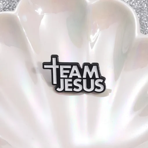 Team Jesus Enamel Pin | Christian Faith Pray God Brooch | Religious Lapel Pin for Clothing, Bags & Accessories - Image 2