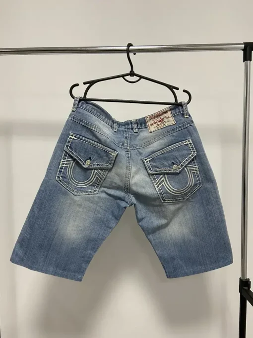 kf S5a1f258776f64902a58a44eaa7e08a65P American style Retro streetwear religious denim shorts men and women Harajuku hip hop casual y2k shorts