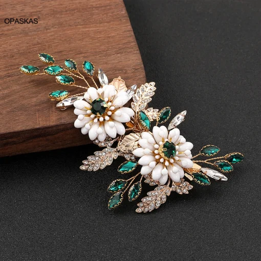 Bride Hair Clips Rhinestones Floral Hairpin Barrettes Bridesmaid Wedding Hair Accessoreis For Women Queen Hair Jewelry 2023 New - Image 2