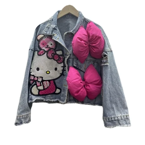 MINISO Hello Kitty Cartoon Denim Jacket