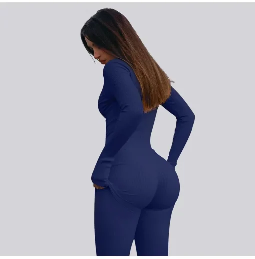 2024 New Women's Fitness Jumpsuit – Casual Sport Workout Romper with Zipper - Image 2