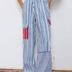  S63cc5eab5 Women Harajuku Striped Pants Elastic Waist