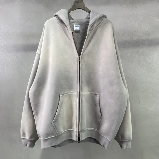 Plush Gradient Hooded Cardigan for Winter - Image 4