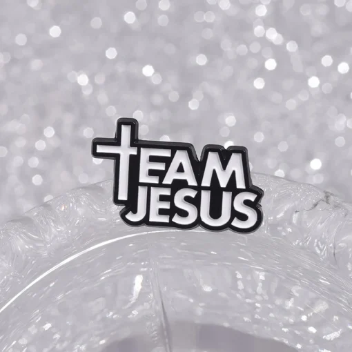 Team Jesus Enamel Pin | Christian Faith Pray God Brooch | Religious Lapel Pin for Clothing, Bags & Accessories - Image 3