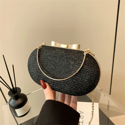 kf S69a86acd6e28419896f2d655a0af9054e Evening Clutch Bags Women Shiny Handbag Party Banquet Clutches Bag Fashion Chain Shoulder Crossbody Bags