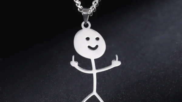 kf S69d5fcfdf60a4e968fc50bfeeadc46b1h Skyrim Hip Hop Fuxk You Doodle Necklace for Men Women Stainless Steel Long Neck Chain Fashion