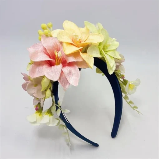 kf S6b0eed7a2e45469f968177e5b7bab60e8 New Fashion Women Wedding Headband Girls Boho Flowers Headwear Children Hair Bands Hair Accessories Bride Wreath