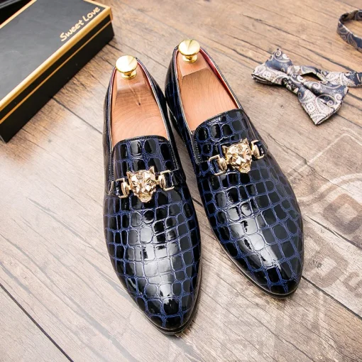 kf S6c890e4409a8401e987abd07212c20e8U Black men s leather shoes designer loafers pointed toe brogues business men s formal wear brand