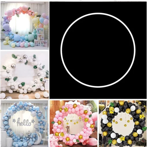 kf S72bda26fa6124d8e8fe36def7681cd8dP 172 143 94cm Balloon Stand Holder Circle Round Balloon Arch Accessories for Wedding Decorations Bridal Shower