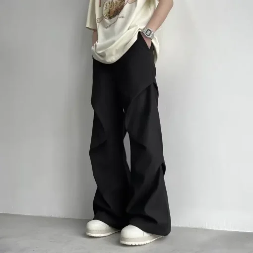 Japanese Retro Hip-Hop Cargo Pants – Y2K Loose Flared Streetwear - Image 4