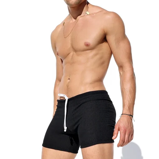 Men's Shorts Summer Solid Color Tight Sexy Workout Jogger - Image 3