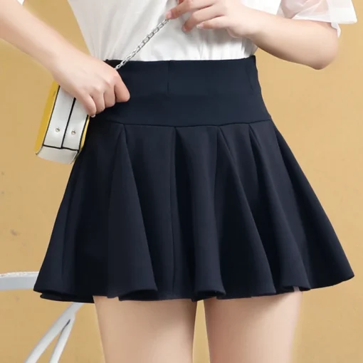 kf S7a76a5c4bb324083a9855c1765d45da5Y High Waist Elastic Skirt Harajuku College Style Short Kawaii Korean New Pleated Mini Japanese Y2k Skirt