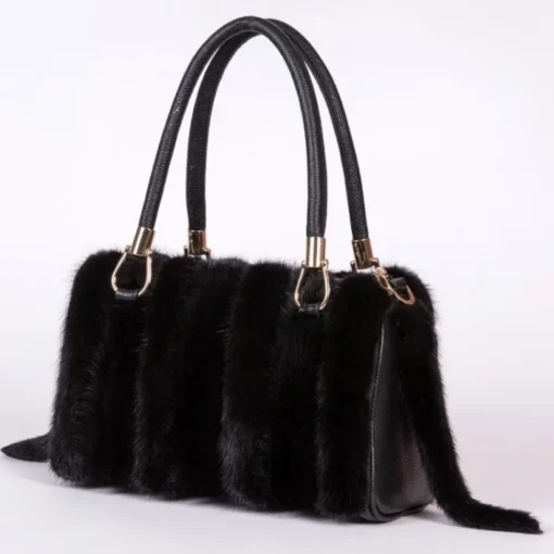 kf S7c8ebe91a326461da06055ad40ad551eF Real Mink Fur Bag Women In Winter Ladies Fashion Shoulder Bags Warm Plush Crossbody Bags For