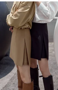 AMII Minimalist High-Waist A-Line Mini Skirt – Office Chic & Casual Elegance