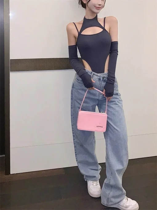 kf S8051e0feee654085adc6ed94c9fe6168v Y2K Sexy Camisole Women s Backless Hollow Out Irregular Bodysuits Top Summer New Fashion Solid Color