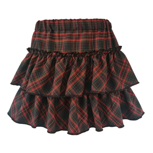 kf S8268313ff94543478bc21b7421bfaafdq Pink Skirt Japanese College Style Youth Girl Plaid Skirt Female High Waist Slim Lolita Cosplay Y2k