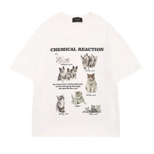 Harajuku Kawaii Y2K Cat Oversized T-Shirt for Women - Korean Fashion - Image 2