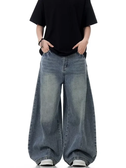 Women's High-Waist Baggy Jeans – Y2K Vintage Style - Image 2