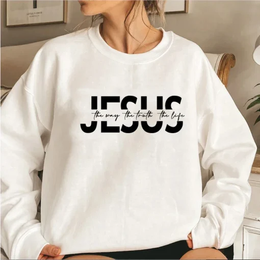 "Jesus The Way The Truth The Life" Women’s Sweatshirt | Christian Hoodie Gift - Image 3