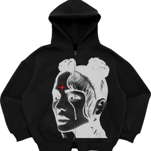 Gothic Y2K High Street Zip-Up Hoodie - Image 4