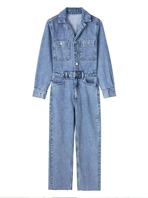 kf S94d22e7068544b8b814362398bdc1d18u Autumn Denim Jumpsuit for Women Overalls Woman Jean Overalls Long Sleeve Elegant Jumpsuits Y2k Streetwear 2024