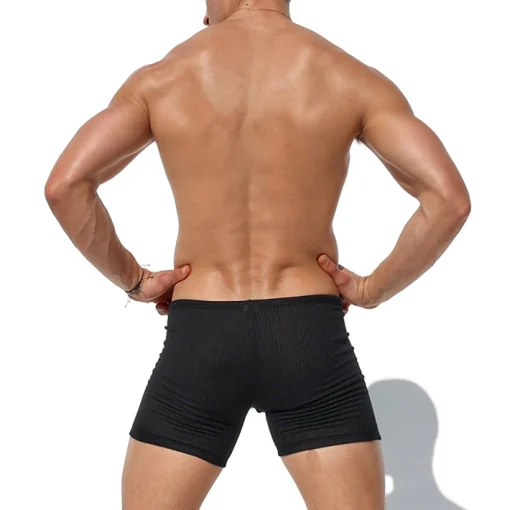 Men's Shorts Summer Solid Color Tight Sexy Workout Jogger - Image 4