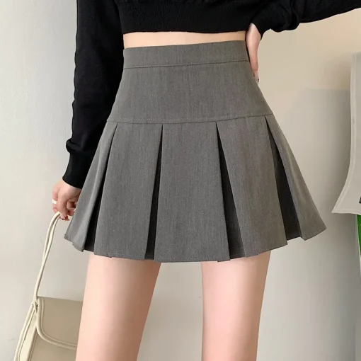 2024 Women’s High-Waisted Pleated Mini Skirt - Preppy A-Line - Image 3