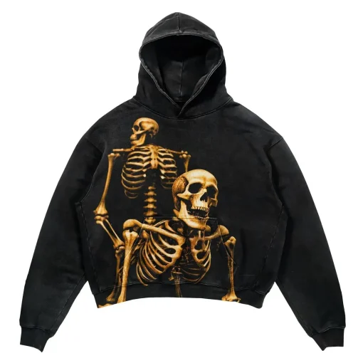 kf S980a77acc23841dd91cf5f5ce7b21f66I Harajuku gothic push skull printing hoodies women oversized sweatshirt hoodie goth y2k tops goth promo streetwear