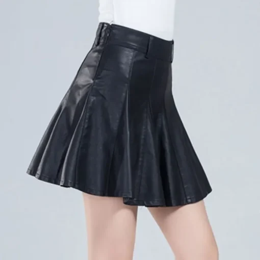 kf S9ac1f98e9e1647d4b23f14fc35036bc6y Woman Skirts Elegant Plus Size New Fashion Korean Style Genuine Real Leather Skirts High Waist Mini